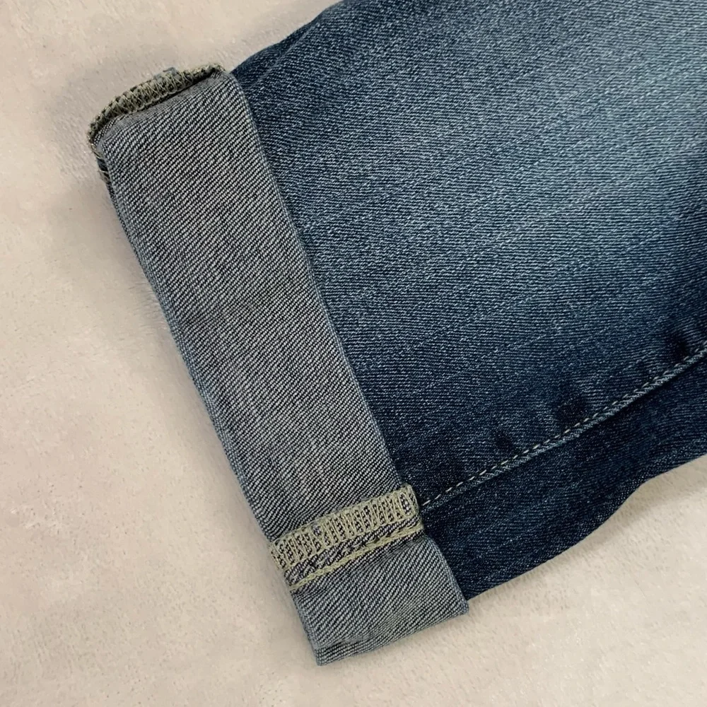 Justice Jeans Cuffed Capri Distressed Stitching Size 14 Slim